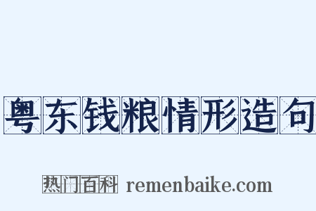 粤东钱粮情形造句是什么意思的图片